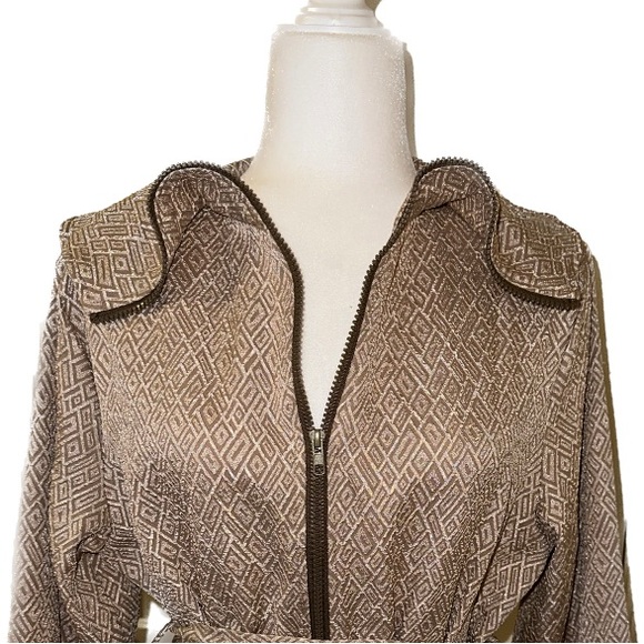 NEW - SHEIN - XL(12) | Geo Pattern Foldover Collar Layer Hem Belted Coat - Picture 9 of 11